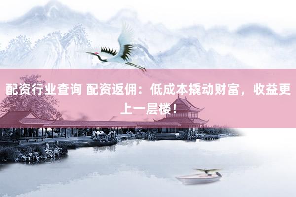 配资行业查询 配资返佣：低成本撬动财富，收益更上一层楼！
