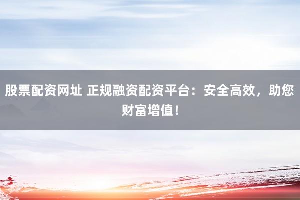 股票配资网址 正规融资配资平台：安全高效，助您财富增值！