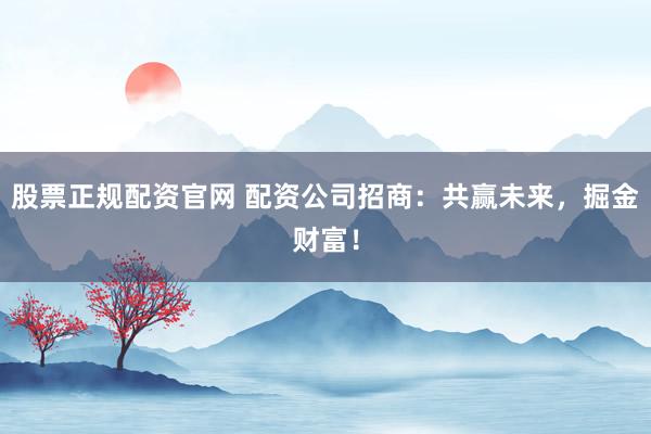 股票正规配资官网 配资公司招商：共赢未来，掘金财富！
