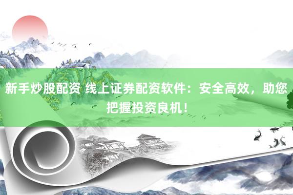 新手炒股配资 线上证券配资软件：安全高效，助您把握投资良机！