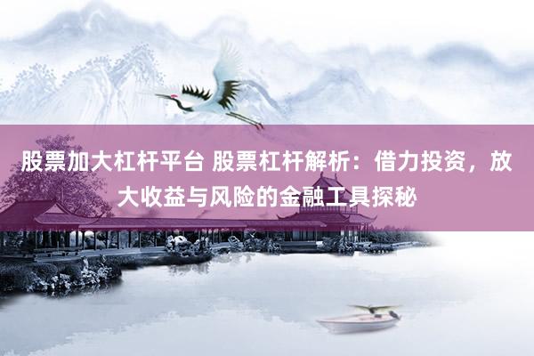 股票加大杠杆平台 股票杠杆解析：借力投资，放大收益与风险的金融工具探秘