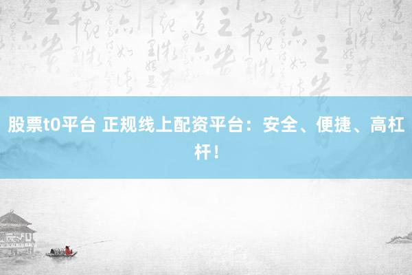 股票t0平台 正规线上配资平台：安全、便捷、高杠杆！