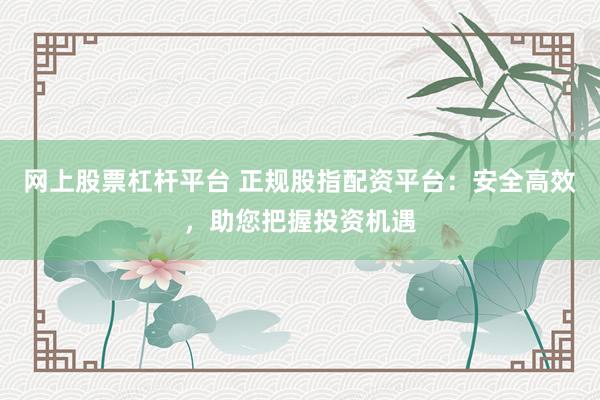 网上股票杠杆平台 正规股指配资平台：安全高效，助您把握投资机遇