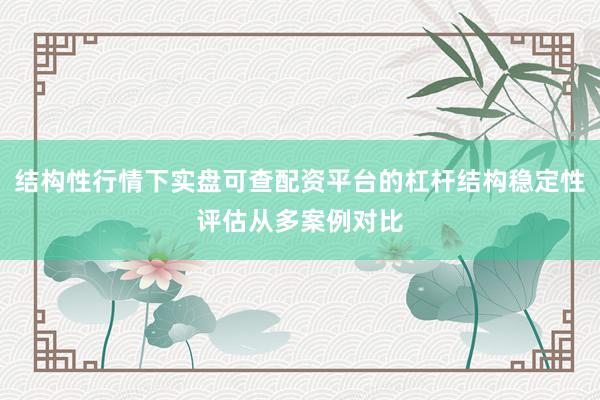 结构性行情下实盘可查配资平台的杠杆结构稳定性评估从多案例对比