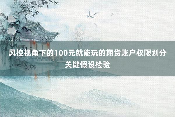 风控视角下的100元就能玩的期货账户权限划分关键假设检验