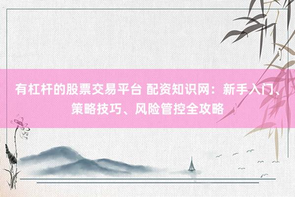 有杠杆的股票交易平台 配资知识网：新手入门、策略技巧、风险管控全攻略