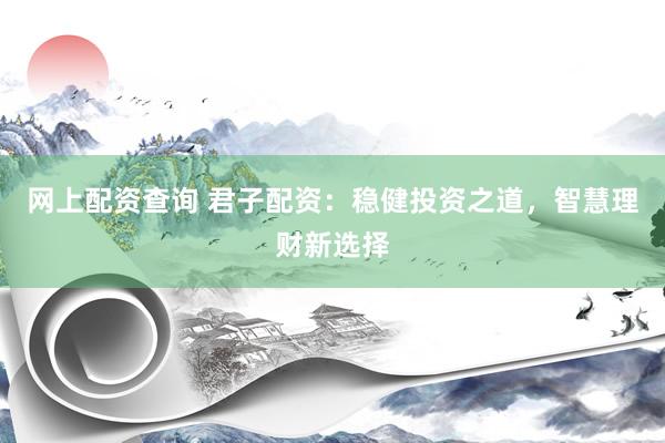 网上配资查询 君子配资：稳健投资之道，智慧理财新选择